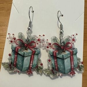 Festive Gift Box Present Earrings Vintage-look